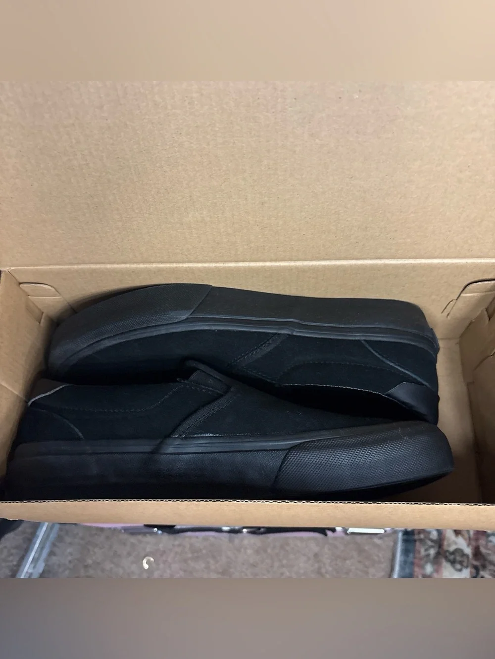 RAYE Black Suede Slip-On Loafers